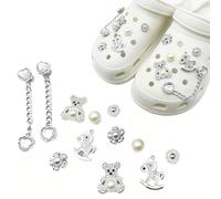 jatimdotin 10 Pezzi Shoe Charm, Accessori per Scarpe, Shoe Charms for Croc, Crystal Diamond Shoe Accessories, Bling Shoe Charms for Clog for Donne
