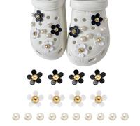jatimdotin 18 Pezzi Shoe Charm, Accessori per Scarpe, Shoe Charms for Croc, Decorazioni fai da te per Scarpe con Fiori e Perle for Donne