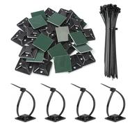 jatimdotin 200 Pezzi Fascette Stringicavo, 150mm x 2.5mm Fascette Plastica Nere Con Fermacavi Adesivi, Fascette Stringicavo Ideali per Cablaggi Elettrici, Giardinaggio