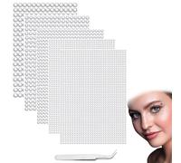 jatimdotin 2542 Pezzi Strass Adesivi, 5 Fogli Brillantini Adesivi di Gemme per Viso, 3/4/5/6 mm Gemme Strass Autoadesivi, Diamante Strass Sticker con Pinzette per Make up e Decorazioni Nail Art