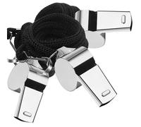 jatimdotin 3pcs Fischietto, Fischietto Arbitro, Fischietti Sportivi in Acciaio Inox con Cordino, Fischietti con Suono Forte E Nitido per Calcio, Arbitri, Allenatori