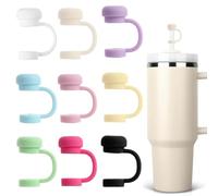 jatimdotin 9 Pezzi Cannuccia per Accessori Stanley Cup, 10 mm Coperture per Cannuccia in Silicone Riutilizzabili per Accessori Stanley da 40/30 once, 9 Colori