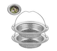 jatimdotin Filtro Lavello Cucina, 2 Pezzi Filtri Scarico Lavandino in Acciaio Inossidabile con Manico, Protezioni per Scarico Cucina, Lavandino Filtro per Doccia, Lavabo (11 x 8 x 2 cm)