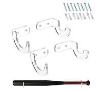 Jatour Supporto per mazze da baseball in acrilico, 2 pezzi, robusta vetrina per mazze da baseball per presentazione orizzontale, per softball Bat Rack da parete