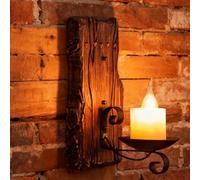 Jatwefiv Lampada da Parete Legno Retro Applique da Rustica del Salone Lámpada da Muro Legno LED EZ7 Lampadas da Parete Rustico Nostalgia per Soffitta Taverna Cafe Bar,G