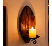 Jatwefiv Lampada da Parete Legno Retro Applique da Rustica del Salone Lámpada da Muro Legno LED EZ7 Lampadas da Parete Rustico Nostalgia per Soffitta Taverna Cafe Bar,J