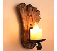 Jatwefiv Lampada da Parete Legno Retro Applique da Rustica del Salone Lámpada da Muro Legno LED EZ7 Lampadas da Parete Rustico Nostalgia per Soffitta Taverna Cafe Bar,B