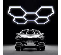 Jatwefiv Luci a LED esagonali da soffitto per Garage 5 luci Lampada a LED Esagonale 6500K plafoniera a LED a Nido d'Ape per Garage Illuminazione dell'autolavaggio palestre Centri Commerciali,C