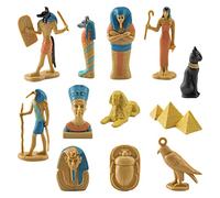 Jauarta 12 PCS ANTICO EGYPT God God Dea Figurine - Nebastre, King Tutankhamon, Issy Sri Lanka, Mummy Box - Polistica a Mano, Esotica e Accattivante, Materiale in PVC, Ufficio o (BL-1136 Antico Egitto)