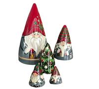 Jauarta 5 pezzi Matrioska Natale collezione nano bambole, bambole impilabili, ornamenti, decorazioni natalizie (300 g con pennello)