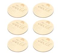Jauarta 6 Pezzi di Carte Fotografiche in Legno per Pietre Miliari della Crescita del Bambino Carte Fotografiche Mensili per la Crescita del Bambino con Cartello Hello World per