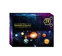 Jauarta Calendario Dell'Avvento per Bambini, Calendario Natalizio Dell'universo di 24 Giorni con Collezioni di Pianeti Spaziali, Giocattolo per L'apprendimento Educativo