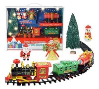Jauarta Set di Treni di Natale Real Train Suoni in Treno Elettrico con Luci e Fumo, Ideale per Bambini, Set di Binari Ferroviari di Montaggio Facile (Come mostrato nella)