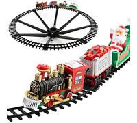 Jauarta Set di Treni per Alberi di Natale di Lusso, Auto Ferroviaria di Natale Elettrica con Luci Vocali, Materiali Durevoli e Sicuri, Facile da Montare e Giocare
