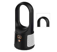 Jauarta Ventilatore a torre senza pale a 6 velocità ricarica USB display a LED ventilatore da tavolo a basso rumore per dormitorio ufficio famiglia (nero)