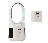 Jauarta Ventilatore a torre senza pale a 6 velocità ricarica USB display a LED ventilatore da tavolo a basso rumore per dormitorio ufficio famiglia (bianco)