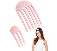 JAUBCN Pinze per Capelli Volumizzanti, 2 Pezzi Rosa (Grande e Piccola) Clip Radiche Antiscivolo con Denti Fitti, Pettine Volumizzante per Frontino Alto e Radici Invisibili