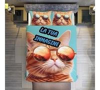 Jaucin Copripiumino Personalizzato Matrimoniale 200x200cm - Set Copripiumino Matrimoniale Microfibra con Copripiumino e Federa (200x200cm, 1 Foto)