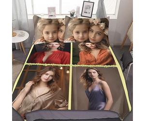 Jaucin Copripiumino Personalizzato Matrimoniale 260x240 - Set Copripiumino Matrimoniale Microfibra con Copripiumino e Federa (260x240cm, 4.2 Foto)