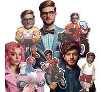 Jaucin Cuscino 3D Personalizzato con Foto - Cuscino Per il Viso Personalizzato Le Tue Immagini a Regalo Perfetto per San Valentino, Compleanno (20cm)