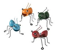 Jauhmui 4 pcs Sculture Formiche Metalliche Colorate Decor Giardino e Parete