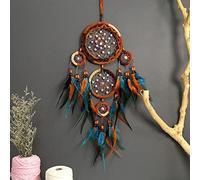 Jauhmui Dream Catcher - Acchiappasogni, realizzato a mano, con piume, acchiappasogni fai da te, acchiappasogni, per decorazione da parete, decorazione da parete, decorazione per festival, regalo