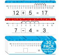 Jauisus Confezione da 30 lavagne bianche cancellabili a secco, 10,2 x 30,5 cm, double face, cancellabili a secco, da 0 a 10 su un lato 0-20 sull'altro lato, per insegnanti di casa, aula e la scuola