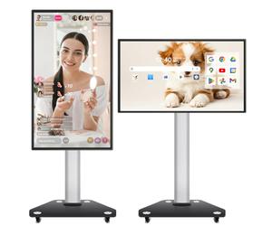 JAV Smart Board Lavagna Interattiva Digitale 49 Pollici Android 14 Certificazione Google EDLA Girevole Monitor Intelligente 8+128GB Lavagna Bianca Intelligente per Ufficio Aula Live Streaming
