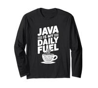 Java è Il Mio appassionato Quotidiano di caffè per Gli Amanti della Caffeina Maglia a Manica