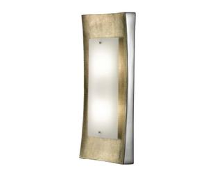 Java Exclusiv 55170 lampada da parete alogena; Serie Akzente01, vetro alcsh Opal, 2-luci, color oro/alluminio
