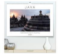 Java, Indonesische Insel im Feuerring (hochwertiger Premium Wandkalender 2026 DIN A2 quer), Kunstdruck in Hochglanz: Eine fotografische Rundreise ... Tempeln, wilden Küsten und aktiven Vulkanen.