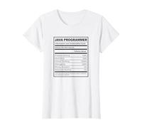 Java Programmer Fatti nutrizionali Programmazione Coding Maglietta, Donna, Bianco, XS