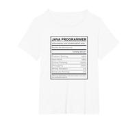 Java Programmer Fatti nutrizionali Programmazione Coding Maglietta, Donna Plus-Size, Bianco, 6X