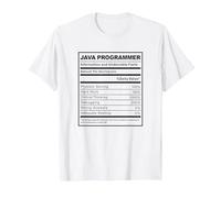 Java Programmer Fatti nutrizionali Programmazione Coding Maglietta, Uomo, Bianco, 6XL
