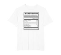 Java Programmer Fatti nutrizionali Programmazione Coding Maglietta, Uomo Taglie Grandi, Bianco, 2X Tall