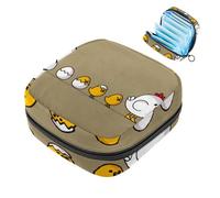 JAVENPROEQT 1 borsa per assorbenti igienici, grande, riutilizzabile, per il primo ciclo mestruale, per ragazze, donne, 17 x 17 x 12 cm, motivo polli, multicolore 01, 4.7x6.6x6.6 in/12x17x17 cm