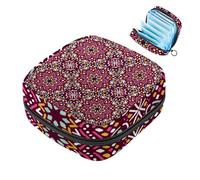 JAVENPROEQT 1 borsa per assorbenti igienici, grande, riutilizzabile, per il primo ciclo mestruale, per ragazze, donne, 17 x 17 x 12 cm, motivo mandala senza cuciture
