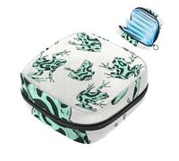 JAVENPROEQT 1 borsa per assorbenti igienici, grande, riutilizzabile, per il primo ciclo mestruale, per ragazze, donne, 17 x 17 x 12 cm, motivo: rana