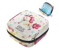 JAVENPROEQT 1 borsa per assorbenti igienici, grande, riutilizzabile, per il primo ciclo mestruale, per ragazze, donne, 17 x 17 x 12 cm, unicorno magico