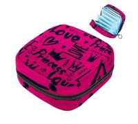 JAVENPROEQT 1 borsa per assorbenti igienici, grande, riutilizzabile, per il primo ciclo mestruale, per ragazze, donne, 17 x 17 x 12 cm, motivo amore, multicolore, 4.7x6.6x6.6 in/12x17x17 cm
