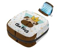 JAVENPROEQT 1 borsa per assorbenti igienici, grande, riutilizzabile, per il primo ciclo mestruale, per ragazze, donne, 17 x 17 x 12 cm, divertente con carlini re