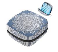 JAVENPROEQT 1 borsa per assorbenti igienici, grande, riutilizzabile, per il primo periodo, per ragazze, donne, donne, 17 x 17 x 12 cm, motivo mandala bianco tagliato in carta