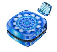 JAVENPROEQT 1 borsa per assorbenti igienici, grande, riutilizzabile, per il primo periodo, per ragazze, donne, donne, 17 x 17 x 12 cm, motivo astratto blu mandala