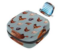 JAVENPROEQT 1 borsa per assorbenti igienici, grande, riutilizzabile, per il primo periodo, per ragazze, donne, donne, 17 x 17 x 12 cm, animali della fattoria, polli