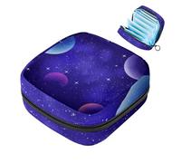 JAVENPROEQT 1 borsa per assorbenti igienici, grande, riutilizzabile, per il primo periodo, per ragazze, donne, donne, 17 x 17 x 12 cm, cielo stellato viola galassia
