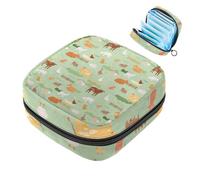 JAVENPROEQT 1 borsa per assorbenti igienici, grande, riutilizzabile, per il primo periodo, per ragazze, donne, donne, 17 x 17 x 12 cm, animali della fattoria, mucca, pecora, maiali, polli e anatre
