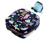 JAVENPROEQT 1 borsa per assorbenti igienici, grande, riutilizzabile, per il primo periodo, per ragazze, donne, donne, 17 x 17 x 12 cm, motivo gatto pilota