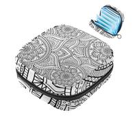 JAVENPROEQT 1 borsa per assorbenti igienici, grande, riutilizzabile, per il primo periodo, per ragazze, donne, donne, 17 x 17 x 12 cm, motivo etnico mandala boho, multicolore, 4.7x6.6x6.6 in/12x17x17
