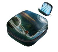 JAVENPROEQT 1 borsa per assorbenti igienici, grande, riutilizzabile, per il primo periodo, per ragazze, donne, donne, 17 x 17 x 12 cm, pianeti spaziali e universo