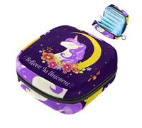 JAVENPROEQT 1 borsa per assorbenti igienici, grande, riutilizzabile, per il primo periodo, per ragazze, donne, donne, 17 x 17 x 12 cm, unicorno magico con fiore di luna